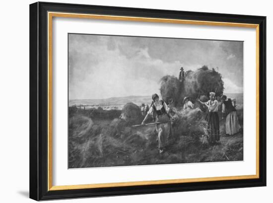 'The Harvesters', c1885, (1912)-Julien Dupre-Framed Giclee Print