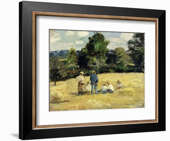 The Harvesters Rest, Montfoucault; Le Repos Des Moissoneurs, Monfoucault, 1875-Camille Pissarro-Framed Giclee Print