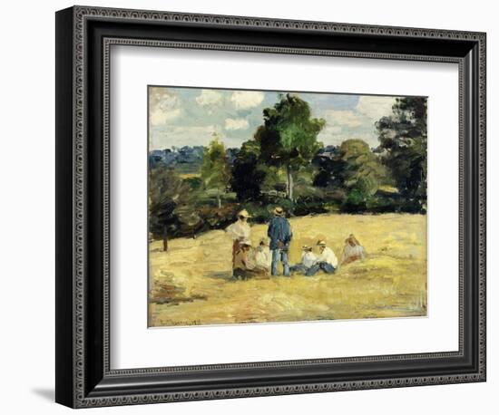 The Harvesters Rest, Montfoucault; Le Repos Des Moissoneurs, Monfoucault, 1875-Camille Pissarro-Framed Giclee Print