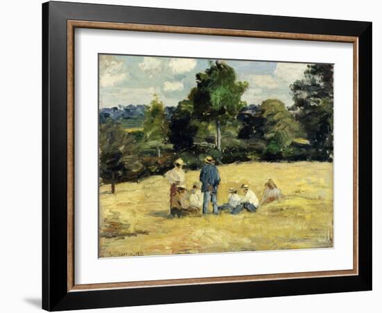 The Harvesters Rest, Montfoucault; Le Repos Des Moissoneurs, Monfoucault, 1875-Camille Pissarro-Framed Giclee Print