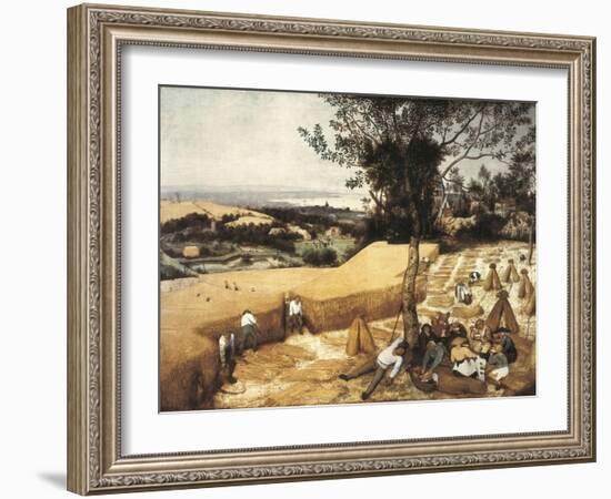 The Harvesters-Pieter Bruegel the Elder-Framed Art Print