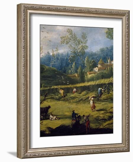 The Harvesting, Detail from the Summer-Antonio Diziani-Framed Giclee Print