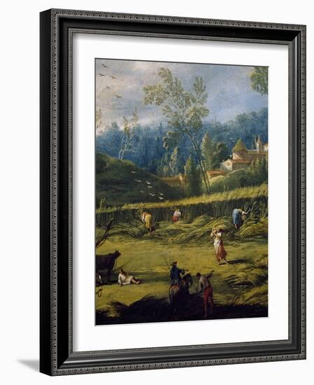 The Harvesting, Detail from the Summer-Antonio Diziani-Framed Giclee Print