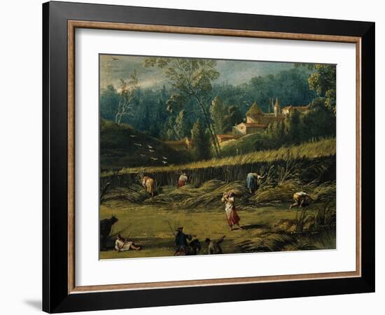 The Harvesting, Detail from the Summer-Antonio Diziani-Framed Giclee Print