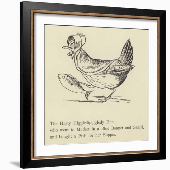 The Hasty Higgledipiggledy Hen-Edward Lear-Framed Giclee Print