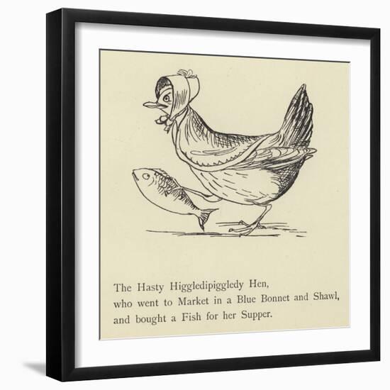 The Hasty Higgledipiggledy Hen-Edward Lear-Framed Giclee Print