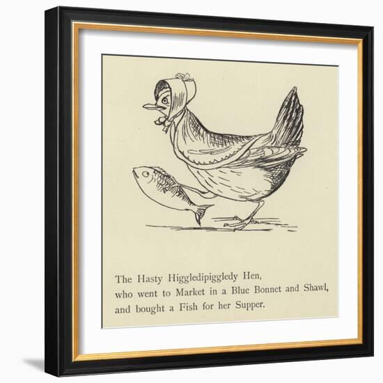 The Hasty Higgledipiggledy Hen-Edward Lear-Framed Giclee Print