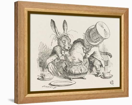 The Hatter's Mad Tea Party the Hatter and the Hare Put the Dormouse in the Tea-Pot-John Tenniel-Framed Premier Image Canvas