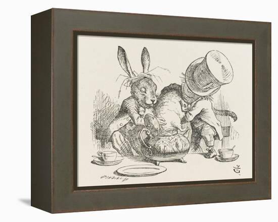 The Hatter's Mad Tea Party the Hatter and the Hare Put the Dormouse in the Tea-Pot-John Tenniel-Framed Premier Image Canvas