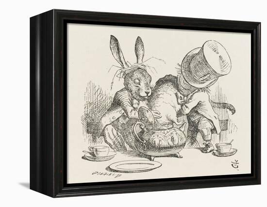 The Hatter's Mad Tea Party the Hatter and the Hare Put the Dormouse in the Tea-Pot-John Tenniel-Framed Premier Image Canvas