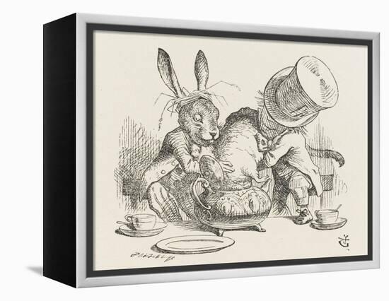 The Hatter's Mad Tea Party the Hatter and the Hare Put the Dormouse in the Tea-Pot-John Tenniel-Framed Premier Image Canvas