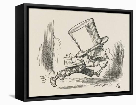 The Hatter Tea and Bread in Hand Runs off Without His Shoes-John Tenniel-Framed Stretched Canvas
