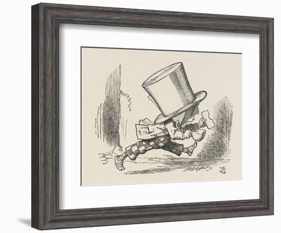 The Hatter Tea and Bread in Hand Runs off Without His Shoes-John Tenniel-Framed Art Print