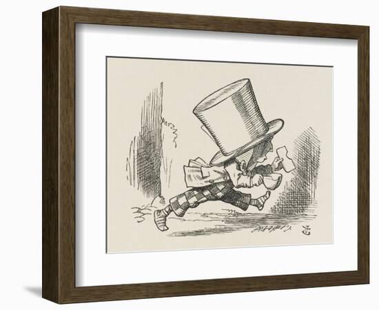 The Hatter Tea and Bread in Hand Runs off Without His Shoes-John Tenniel-Framed Art Print