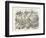 The Hatter with Alice the White King the Rabbit Messenger and the Lion-John Tenniel-Framed Photographic Print