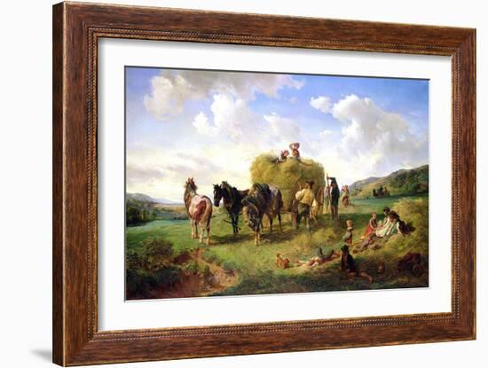 The Hay Harvest, 1869-Hermann Kauffmann-Framed Giclee Print