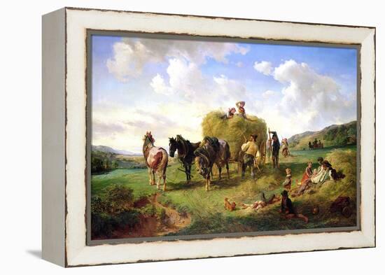 The Hay Harvest, 1869-Hermann Kauffmann-Framed Premier Image Canvas