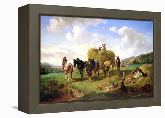 The Hay Harvest, 1869-Hermann Kauffmann-Framed Premier Image Canvas