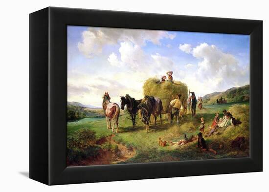 The Hay Harvest, 1869-Hermann Kauffmann-Framed Premier Image Canvas