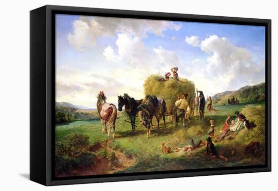 The Hay Harvest, 1869-Hermann Kauffmann-Framed Premier Image Canvas