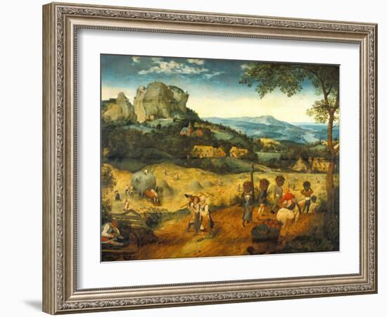 The Hay Harvest-Pieter Bruegel the Elder-Framed Giclee Print