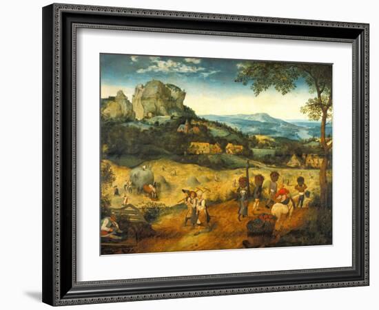 The Hay Harvest-Pieter Bruegel the Elder-Framed Giclee Print