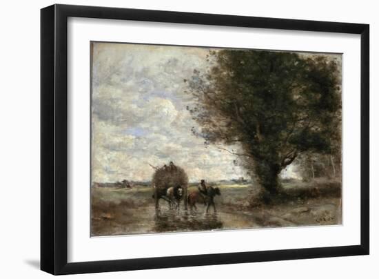The Haycart, 1865-1870-Jean-Baptiste-Camille Corot-Framed Giclee Print