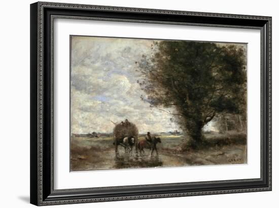 The Haycart, 1865-1870-Jean-Baptiste-Camille Corot-Framed Giclee Print