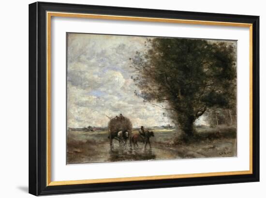 The Haycart, 1865-1870-Jean-Baptiste-Camille Corot-Framed Giclee Print