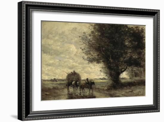 The Haycart-Jean-Baptiste-Camille Corot-Framed Giclee Print