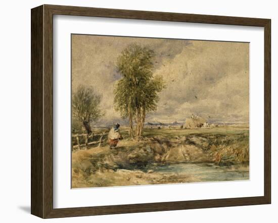 The Hayfield, C.1897-David Cox-Framed Giclee Print