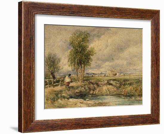 The Hayfield, C.1897-David Cox-Framed Giclee Print