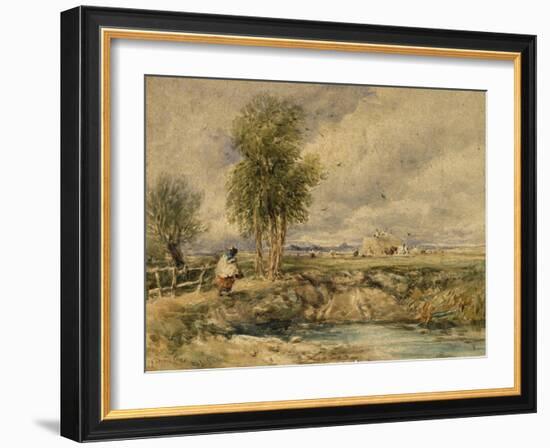 The Hayfield, C.1897-David Cox-Framed Giclee Print