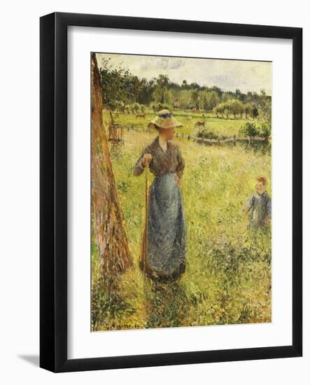 The Haymaker, 1884-Camille Pissarro-Framed Giclee Print