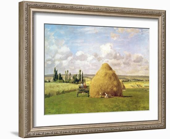 The Haystack, Pontoise, 1873-Camille Pissarro-Framed Giclee Print