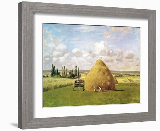 The Haystack, Pontoise, 1873-Camille Pissarro-Framed Giclee Print