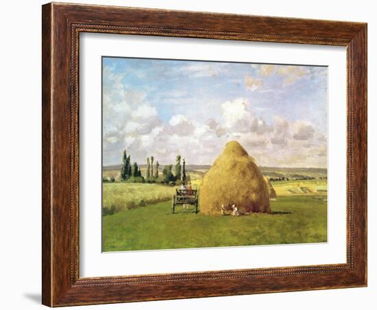The Haystack, Pontoise, 1873-Camille Pissarro-Framed Giclee Print