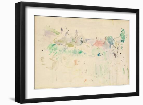 The Haystacks in Jersey, 1886 (W/C on Paper)-Berthe Morisot-Framed Giclee Print