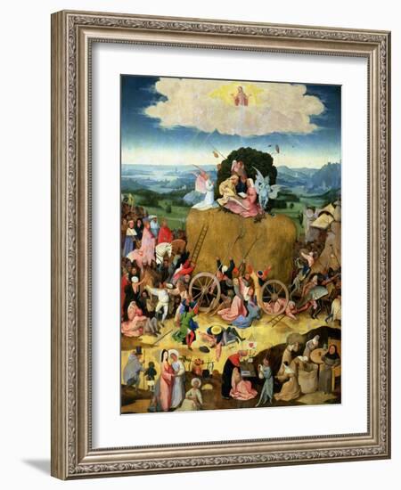 The Haywain: Central Panel of the Triptych, circa 1500-Hieronymus Bosch-Framed Giclee Print