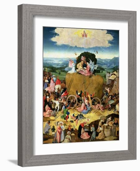 The Haywain: Central Panel of the Triptych, circa 1500-Hieronymus Bosch-Framed Giclee Print