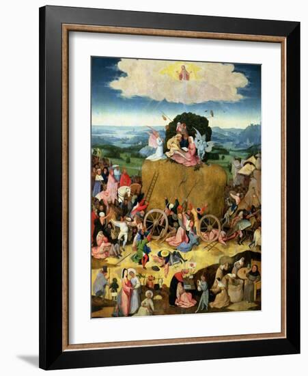 The Haywain: Central Panel of the Triptych, circa 1500-Hieronymus Bosch-Framed Giclee Print