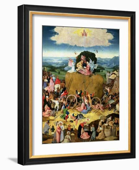 The Haywain: Central Panel of the Triptych, circa 1500-Hieronymus Bosch-Framed Giclee Print