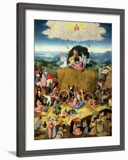 The Haywain: Central Panel of the Triptych, circa 1500-Hieronymus Bosch-Framed Giclee Print