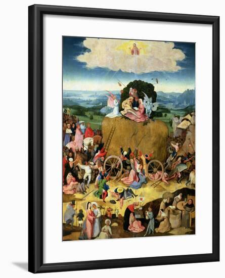 The Haywain: Central Panel of the Triptych, circa 1500-Hieronymus Bosch-Framed Giclee Print