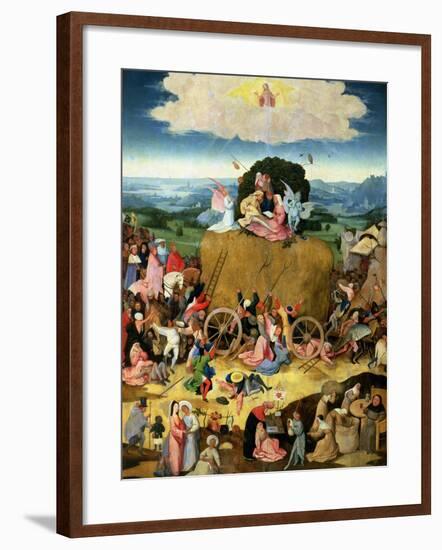 The Haywain: Central Panel of the Triptych, circa 1500-Hieronymus Bosch-Framed Giclee Print