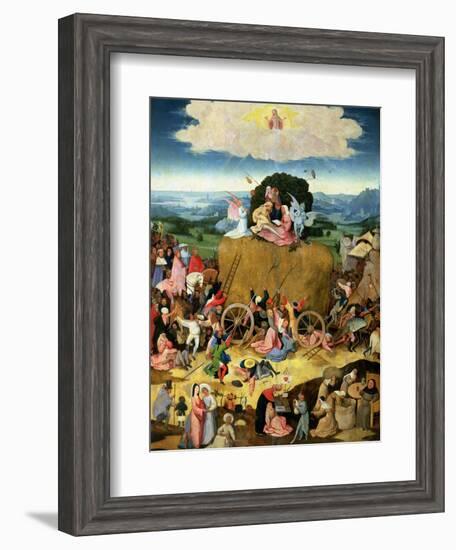 The Haywain: Central Panel of the Triptych, circa 1500-Hieronymus Bosch-Framed Giclee Print