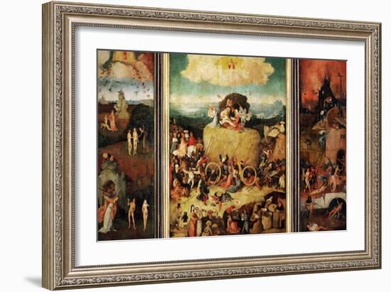 The Haywain, Triptych, circa 1485-90-Hieronymus Bosch-Framed Giclee Print