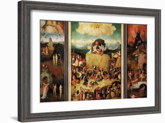 The Haywain, Triptych, circa 1485-90-Hieronymus Bosch-Framed Giclee Print