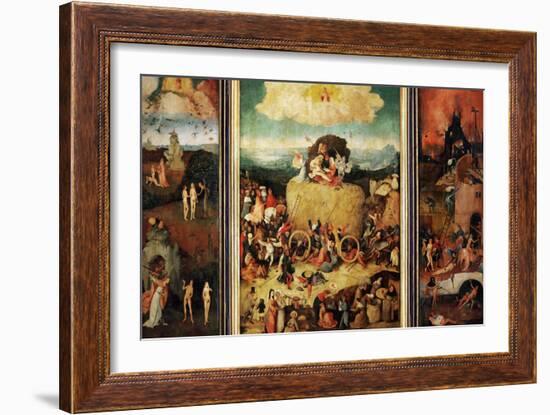 The Haywain, Triptych, circa 1485-90-Hieronymus Bosch-Framed Giclee Print