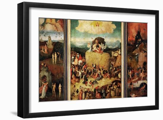 The Haywain, Triptych, circa 1485-90-Hieronymus Bosch-Framed Giclee Print